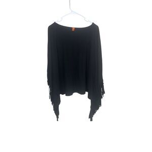 Elegant Black Fringe Women's Blouse